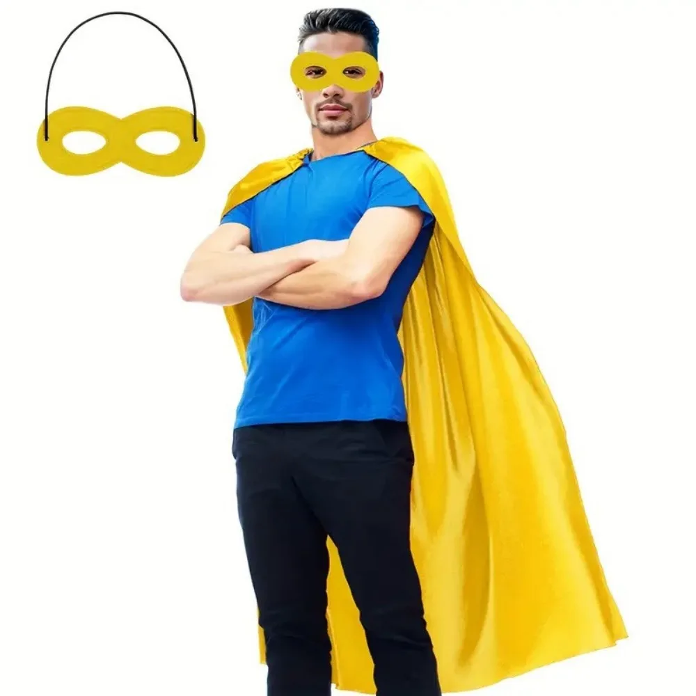 2Pcs/Set Solid Color Adult Superhero Cape with Eye Mask Long Cape Dress Up Halloween Superhero Cloak Reusable Includes Eye Mask
2Pcs/Set Solid Color Adult Superhero Cape with Eye Mask Long Cape Dress Up Halloween Superhero Cloak Reusable Includes Eye Mask