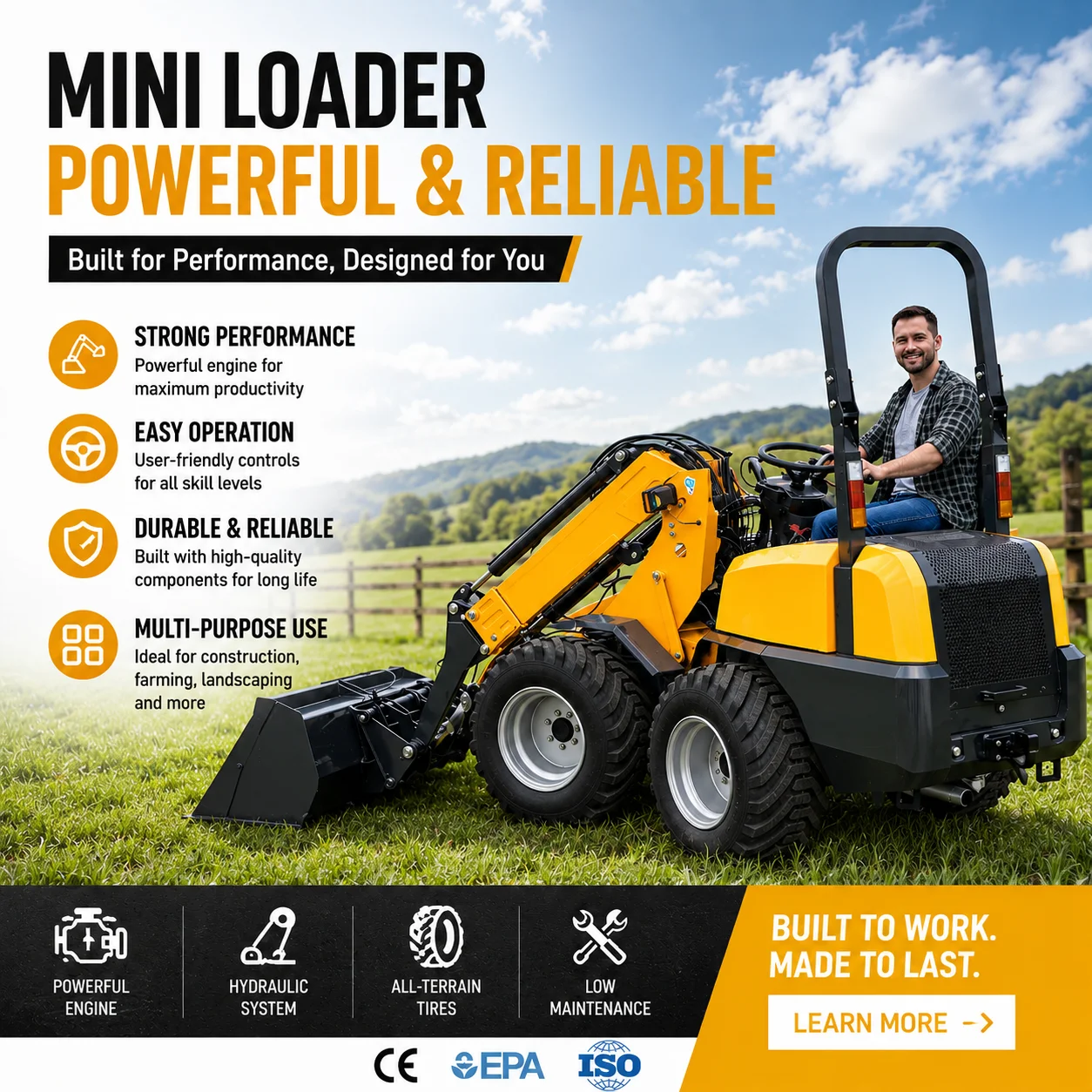 Custom Compact Telescopic Loader Euro 5 CE High Reach Loader for Construction Farm and Yard Work
Custom Compact Telescopic Loader Euro 5 CE High Reach Loader for Construction Farm and Yard Work