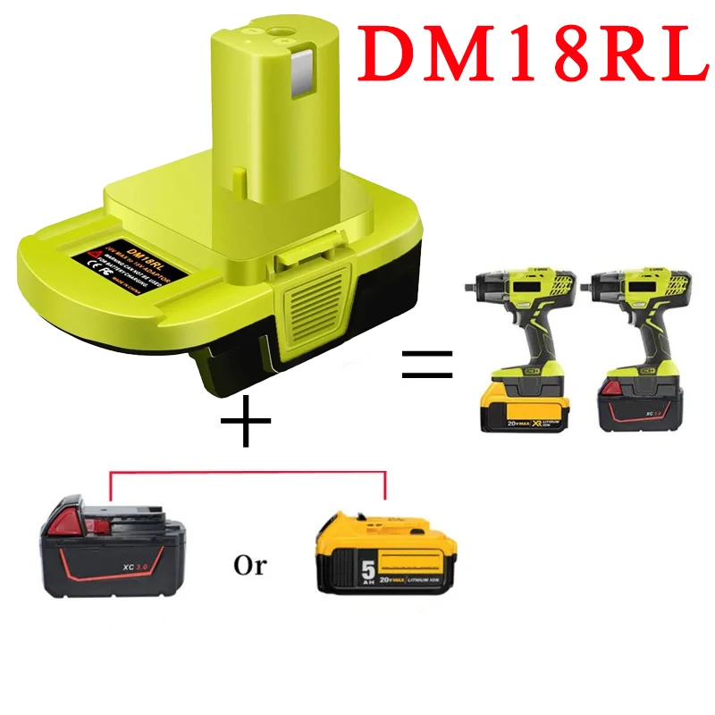 DM18RL Battery Converter Adapter for RYOBI Convert for DEWALT for Milwaukee To for NiCad NiMh Battery P108 ABP1801
DM18RL Battery Converter Adapter for RYOBI Convert for DEWALT for Milwaukee To for NiCad NiMh Battery P108 ABP1801