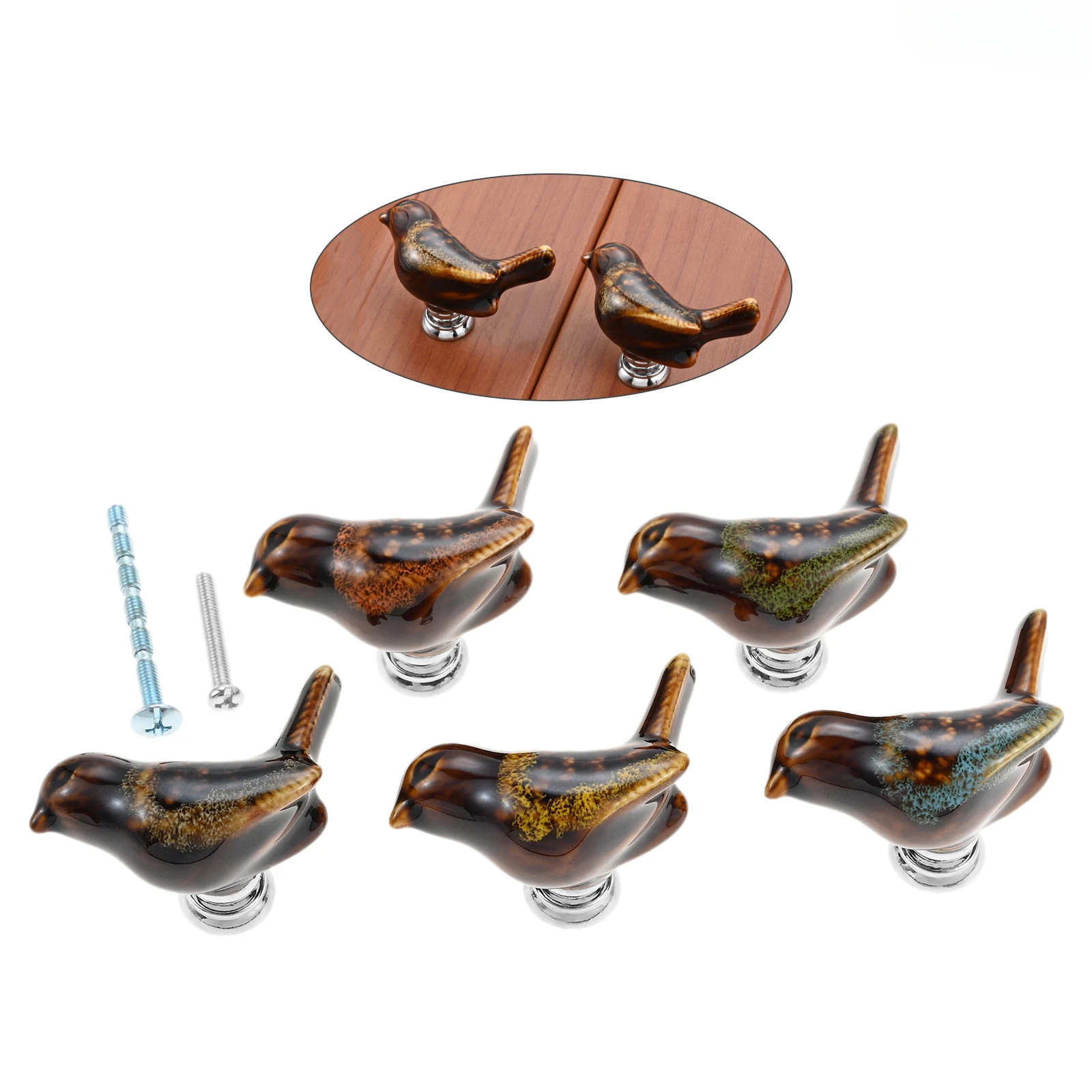 6 шт., антикварная ручка, керамические ручки для ящика, винтажная ручка для шкафа, ручки для ящика в форме птицы, мебельная фурнитура из цинкового сплава с винтом
6 шт., антикварная ручка, керамические ручки для ящика, винтажная ручка для шкафа, ручки для ящика в форме птицы, мебельная фурнитура из цинкового сплава с винтом