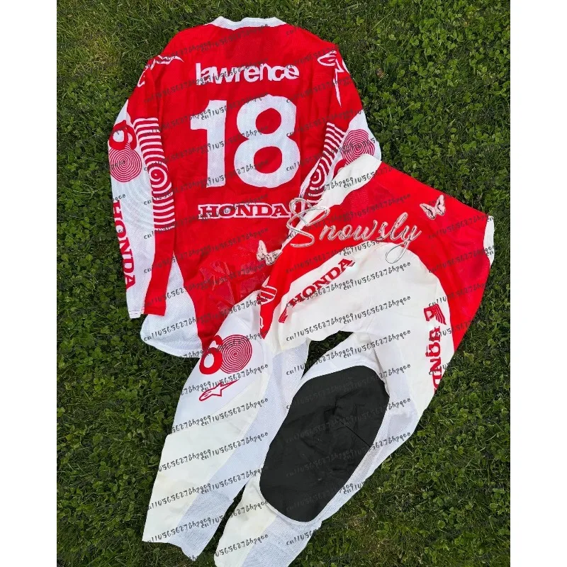 Honda Autumn Motocross #18 Jett Lawrence Jersey and Pants for Man Set Motocross Endurance Gear Combination Off-road Racing Suit
Honda Autumn Motocross #18 Jett Lawrence Jersey and Pants for Man Set Motocross Endurance Gear Combination Off-road Racing Suit