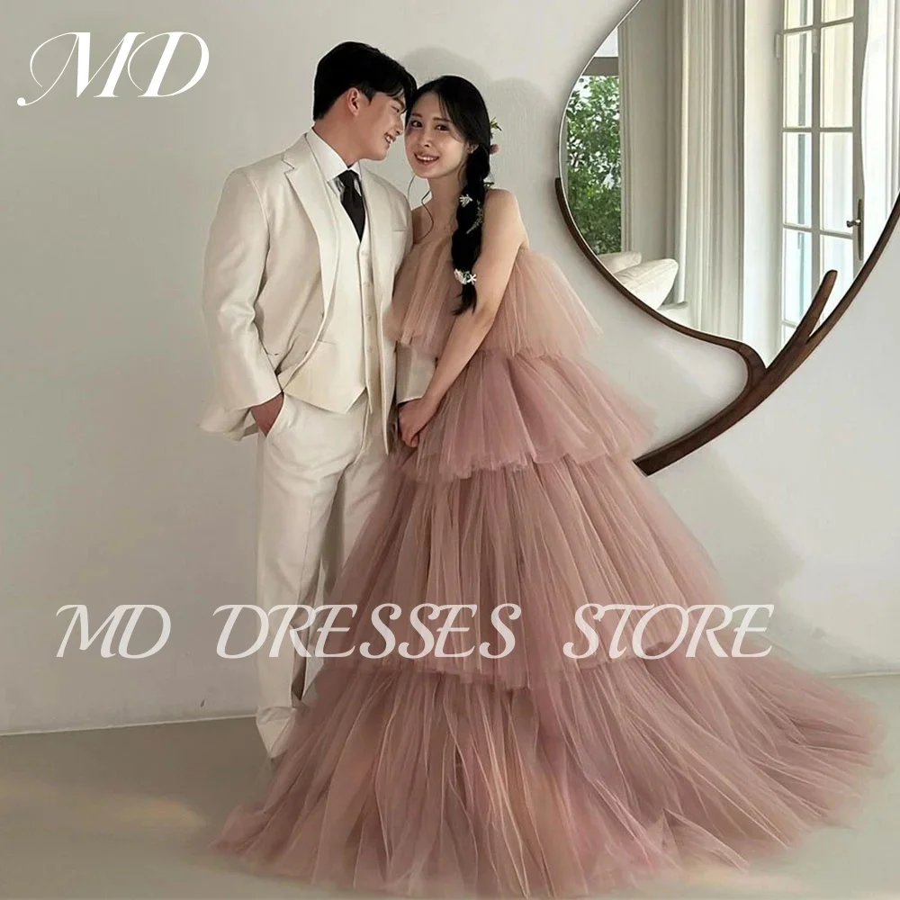 MD A-line Fairy Pink Wedding Dresses Tulle Strapless Tiered Pleat Evening Dresses Korea Photoshoot Dress Customized 2025 웨딩드레스
MD A-line Fairy Pink Wedding Dresses Tulle Strapless Tiered Pleat Evening Dresses Korea Photoshoot Dress Customized 2025 웨딩드레스