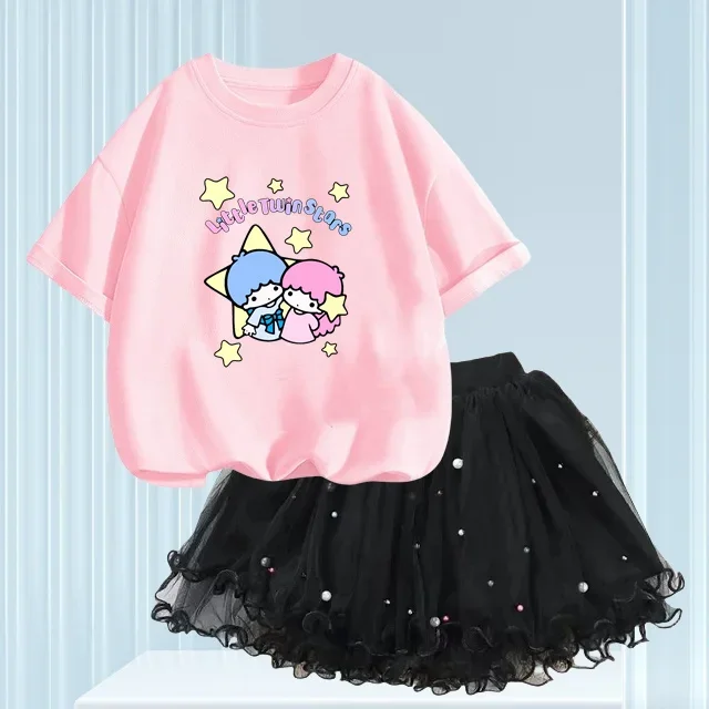 New Sanrio Summer Girls Clothes Korean Pretty TShirt&mesh Tutu Skirt Two Piece Outfits Set 3-12 Year Children Party Clothing
New Sanrio Summer Girls Clothes Korean Pretty TShirt&mesh Tutu Skirt Two Piece Outfits Set 3-12 Year Children Party Clothing