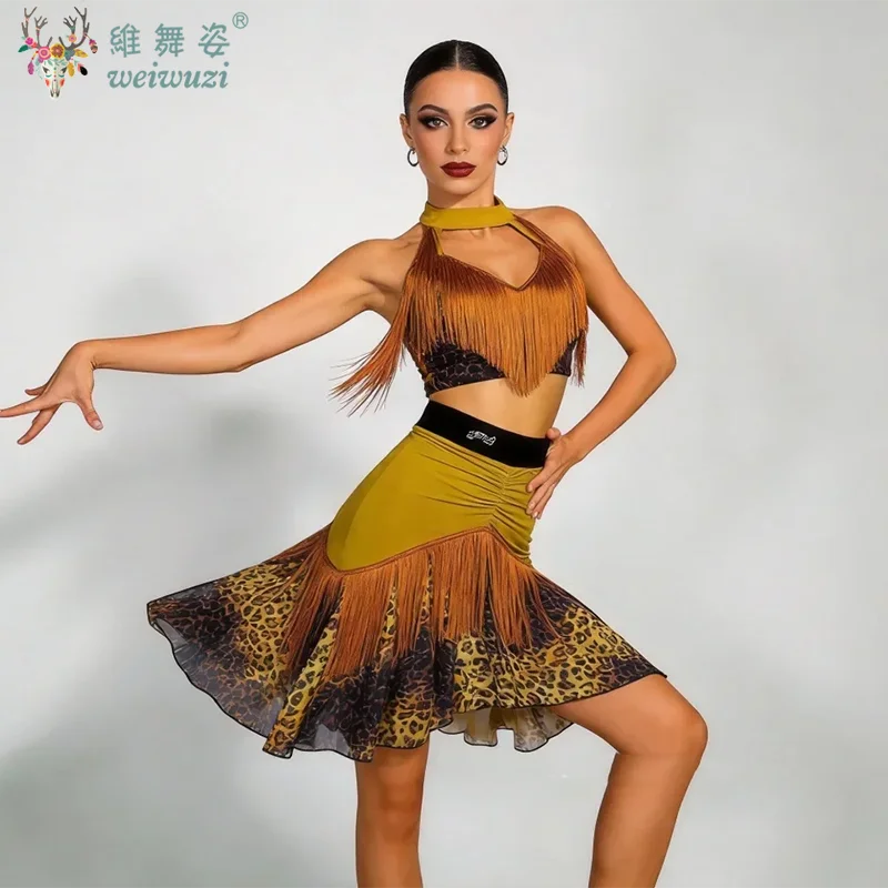 Latin Dance Dress Competition Chothes for Girls Samba Performance Woman Prom Evening Ballroom Stage Leopard Print Tassel Dress
Latin Dance Dress Competition Chothes for Girls Samba Performance Woman Prom Evening Ballroom Stage Leopard Print Tassel Dress