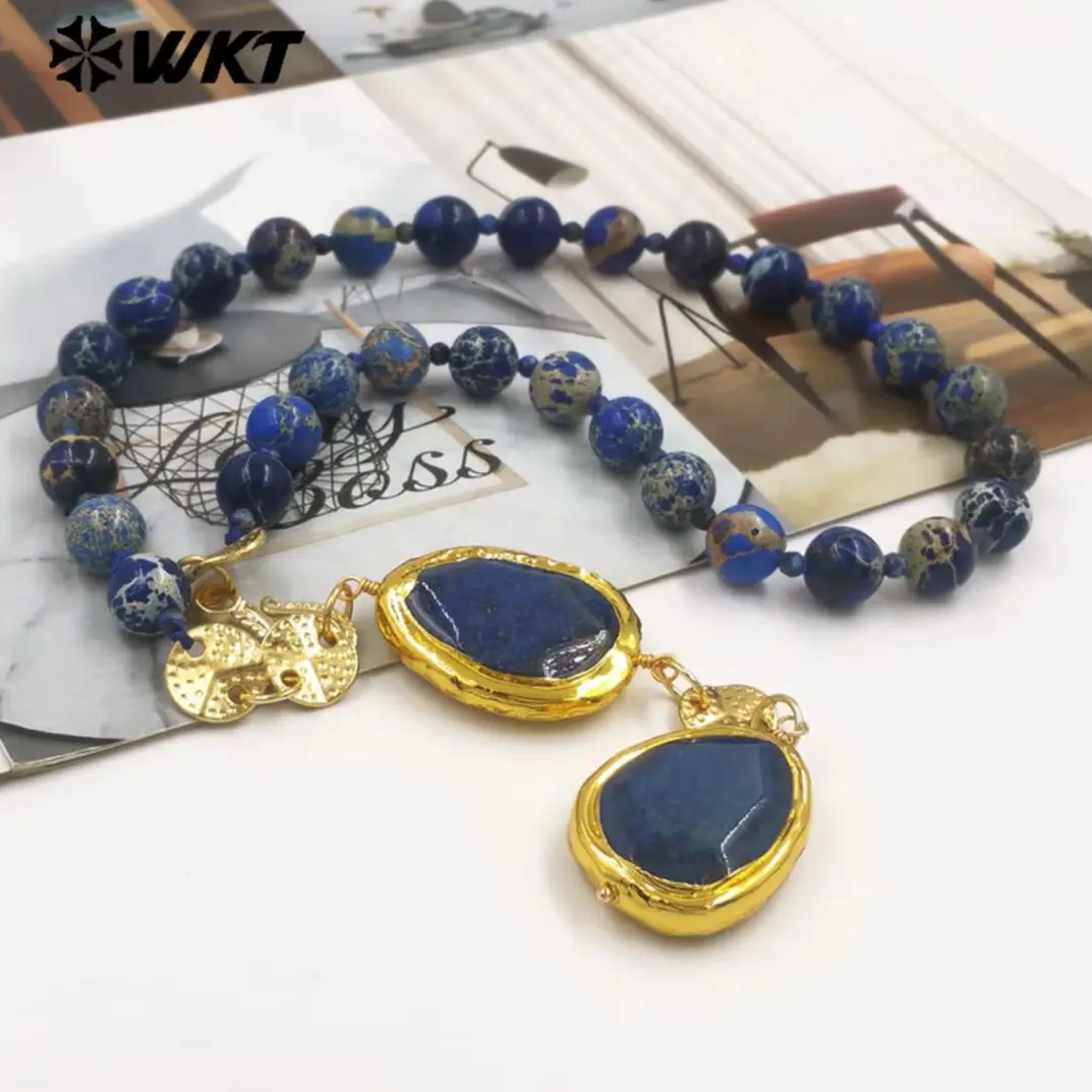 Колье WT-N1505 в классическом стиле с длинным кулоном из лазурита и бусинами из океанического яшмы для осеннего свитера, декоративное украшение
Колье WT-N1505 в классическом стиле с длинным кулоном из лазурита и бусинами из океанического яшмы для осеннего свитера, декоративное украшение