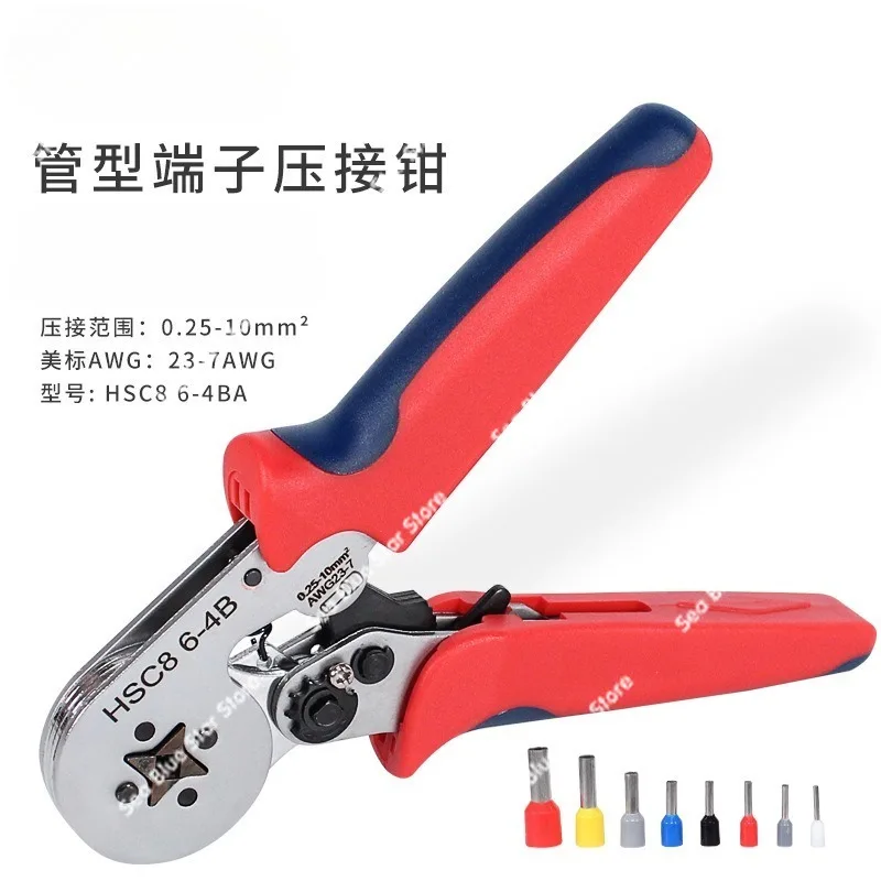 Crimping pliers Self-adjusting VE Tubular crimping pliers Needle cold pressing terminal 0.25-10 mm Four sides
Crimping pliers Self-adjusting VE Tubular crimping pliers Needle cold pressing terminal 0.25-10 mm Four sides
