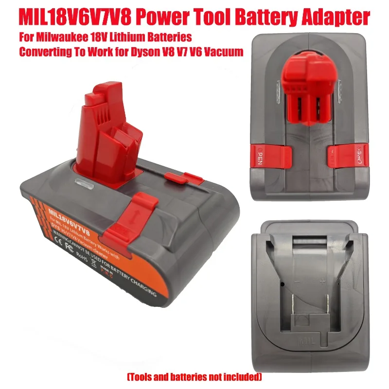 HAKSINKY MIL18V6V7V8 Power Tool Battery Adapter for Milwaukee 18V Lithium Batteries Converting To Work for Dyson V8 V7 V6 Vacuum
HAKSINKY MIL18V6V7V8 Power Tool Battery Adapter for Milwaukee 18V Lithium Batteries Converting To Work for Dyson V8 V7 V6 Vacuum