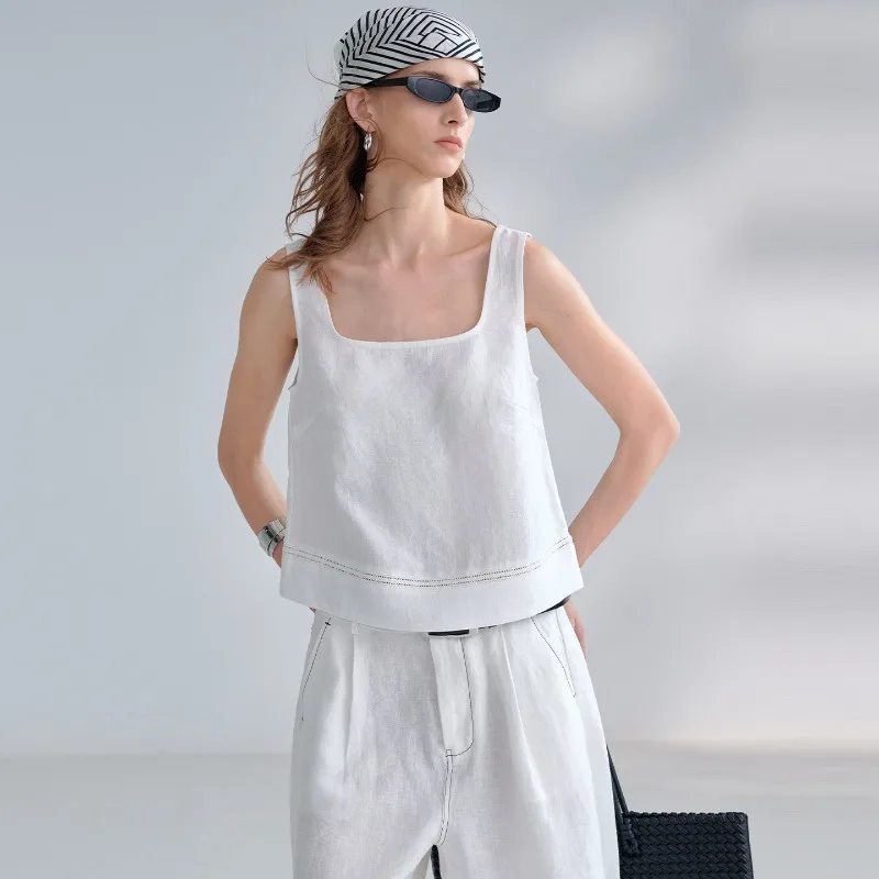 Chic Hollowed Out Lace Women's Tank Top 100% Hemp Summer Elegant Ladies Top Sleeveless Square Neck Casual Cool Linen Tops
Chic Hollowed Out Lace Women's Tank Top 100% Hemp Summer Elegant Ladies Top Sleeveless Square Neck Casual Cool Linen Tops