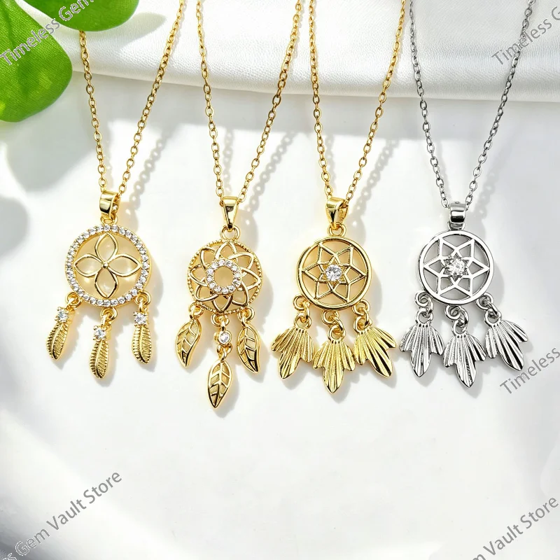 Dreamcatcher Tassel Necklace Gold Plated Copper Hollow Clavicle Chain Luxury Niche Design Fashion Jewelry for Women
Dreamcatcher Tassel Necklace Gold Plated Copper Hollow Clavicle Chain Luxury Niche Design Fashion Jewelry for Women