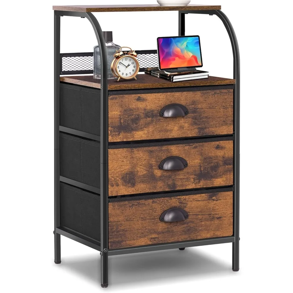 Nightstand with Fabric Drawers, Bedside Table & Drawer Organizer, Multi-Use Chest for Bedroom, Hallway or Entryway
Nightstand with Fabric Drawers, Bedside Table & Drawer Organizer, Multi-Use Chest for Bedroom, Hallway or Entryway