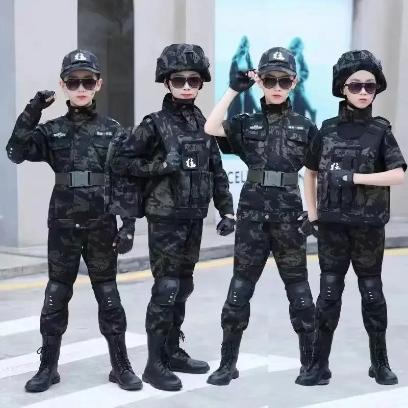 Children's Cosplay Special Forces Combat Uniform New Camouflage Training Suit Black Eagle Camouflage Suit Performance Suit New
Children's Cosplay Special Forces Combat Uniform New Camouflage Training Suit Black Eagle Camouflage Suit Performance Suit New