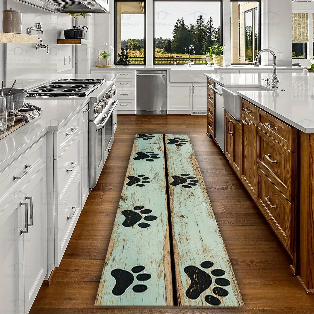 Vintage Wood Paw Print Long Area Rug, Non-Slip Washable Mat with Farmhouse Pet Footprint Print for Bedroom, Living Room,Entryway
Vintage Wood Paw Print Long Area Rug, Non-Slip Washable Mat with Farmhouse Pet Footprint Print for Bedroom, Living Room,Entryway