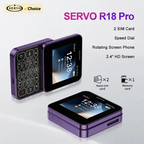 2024 nowy serwomechanizm R18Pro obrotowy ekran Mini latarka do telefonu komórkowego magiczny głos 2.4 "suwak przycisków telefony komórkowe podwójna karta SIM w trybie gotowości
