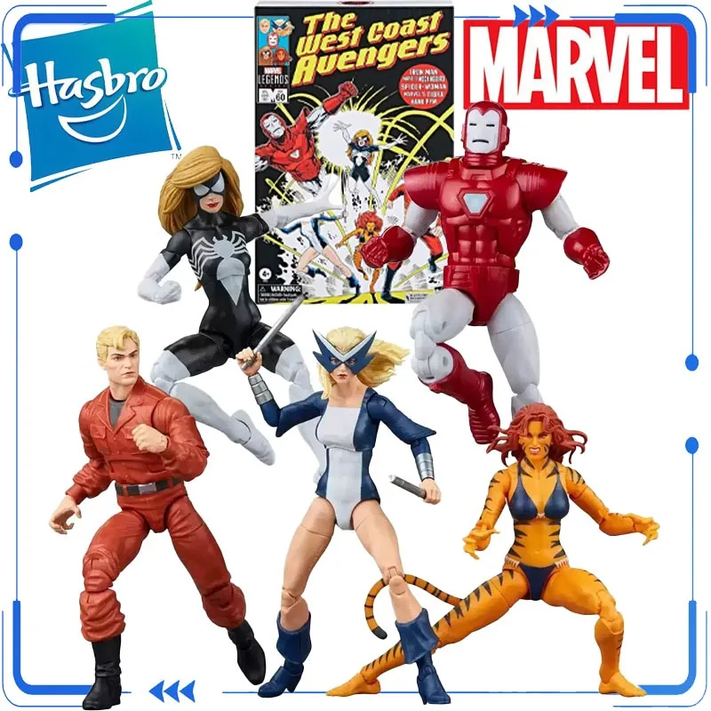 Оригинальные фигурки Hasbro Marvel Legends West Coast Avengers, набор из 5 штук: Железный человек, Мокингбёрд, Тигра, Спайдер-Воман, игрушечные модели
Оригинальные фигурки Hasbro Marvel Legends West Coast Avengers, набор из 5 штук: Железный человек, Мокингбёрд, Тигра, Спайдер-Воман, игрушечные модели