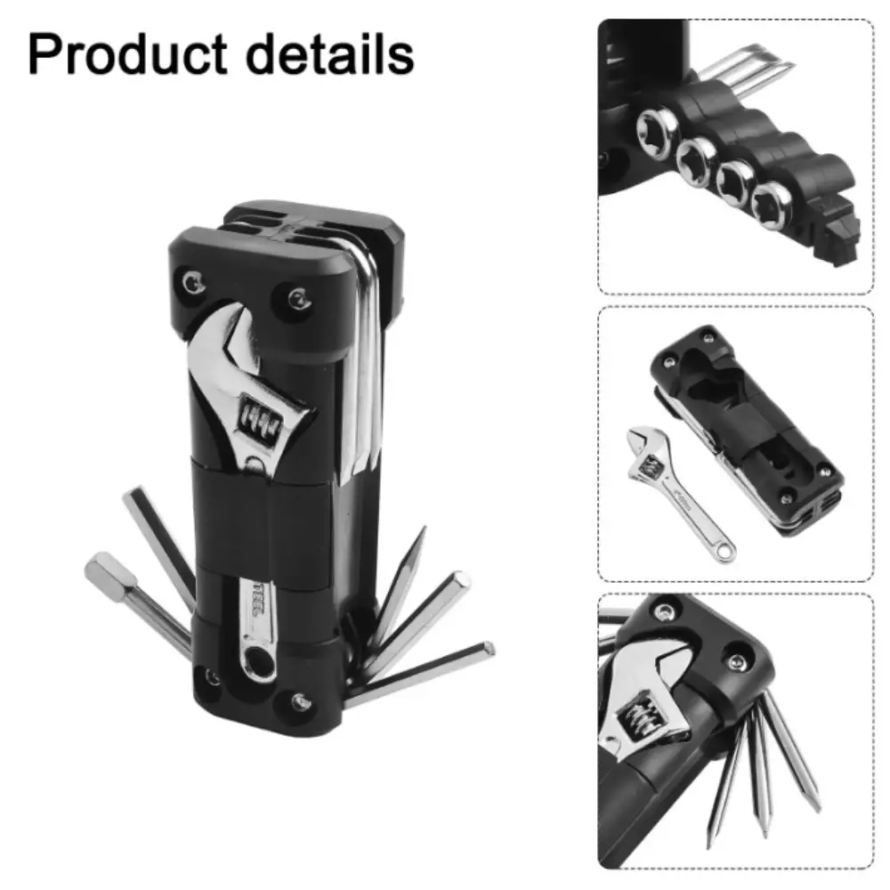 Multitool Motorcycle Tool Kits Stainless Steel Durable Construction Multifunction Tool Portable Design Screwdriver Included