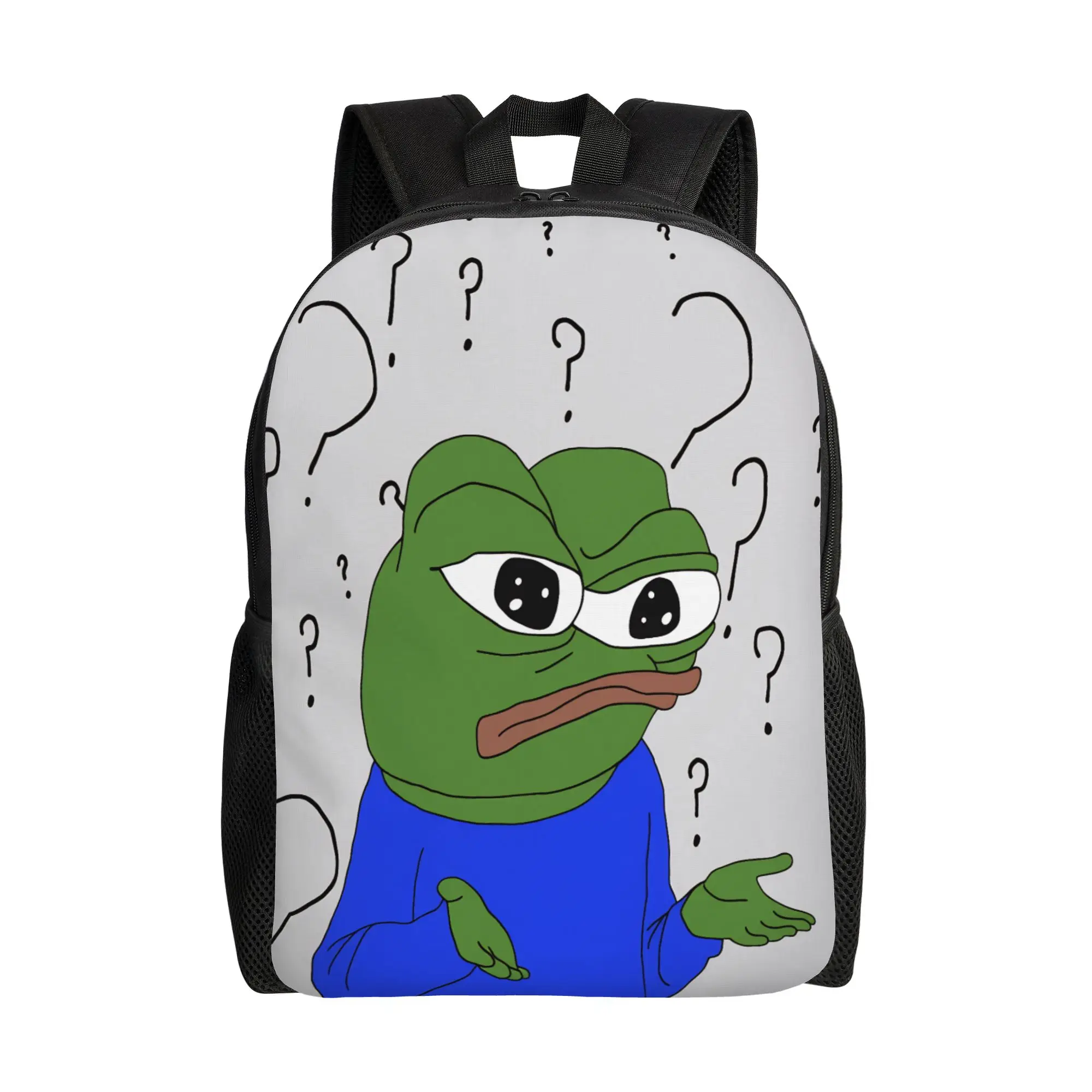Sad P-Pepe Frog Fashion Backpack Outdoor High School Hiking Travel Cartoon Daypack for Men Women Laptop Computer Shoulder Bag
Sad P-Pepe Frog Fashion Backpack Outdoor High School Hiking Travel Cartoon Daypack for Men Women Laptop Computer Shoulder Bag