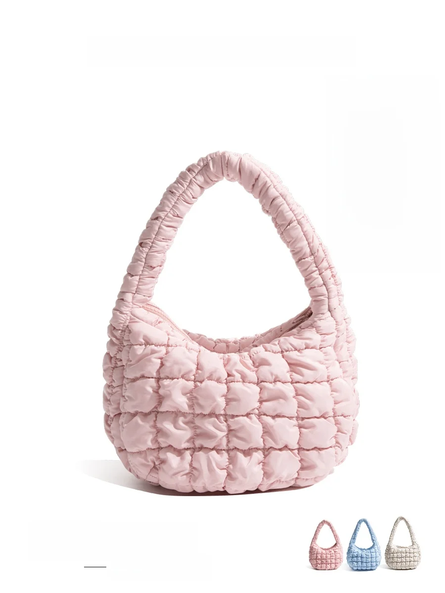 Pink Cloud Dumpling Bag Orange Girl Large Capacity down Shoulder Bag Pleated 2026 New Style Casual Nylon Single Shoulder Bag
Pink Cloud Dumpling Bag Orange Girl Large Capacity down Shoulder Bag Pleated 2026 New Style Casual Nylon Single Shoulder Bag