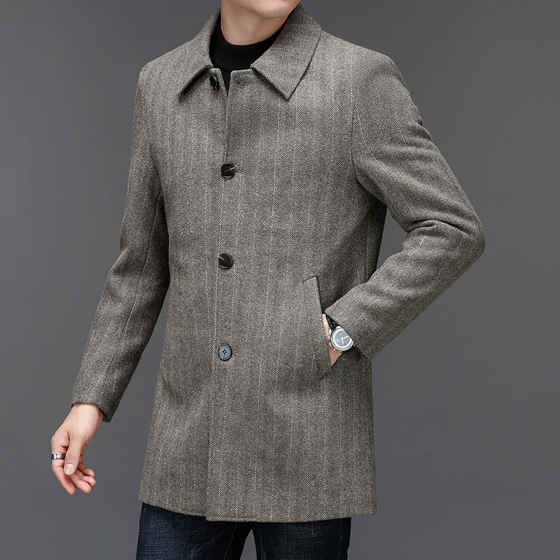 Мужское полосатое шерстяное пальто в стиле Old Money, пальто с отложным воротником, зима-осень, верхняя одежда, мужская классическая мягкая одежда, наряд 2025
Мужское полосатое шерстяное пальто в стиле Old Money, пальто с отложным воротником, зима-осень, верхняя одежда, мужская классическая мягкая одежда, наряд 2025