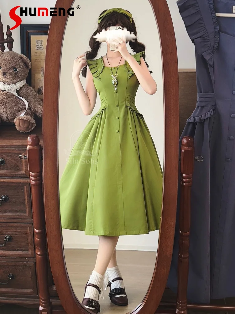 Original French Elegant Temperament Retro CLA Dress Square Neck Ruffled Sleeves High Waist Lace-up Slim A-line Long Dress Women
Original French Elegant Temperament Retro CLA Dress Square Neck Ruffled Sleeves High Waist Lace-up Slim A-line Long Dress Women