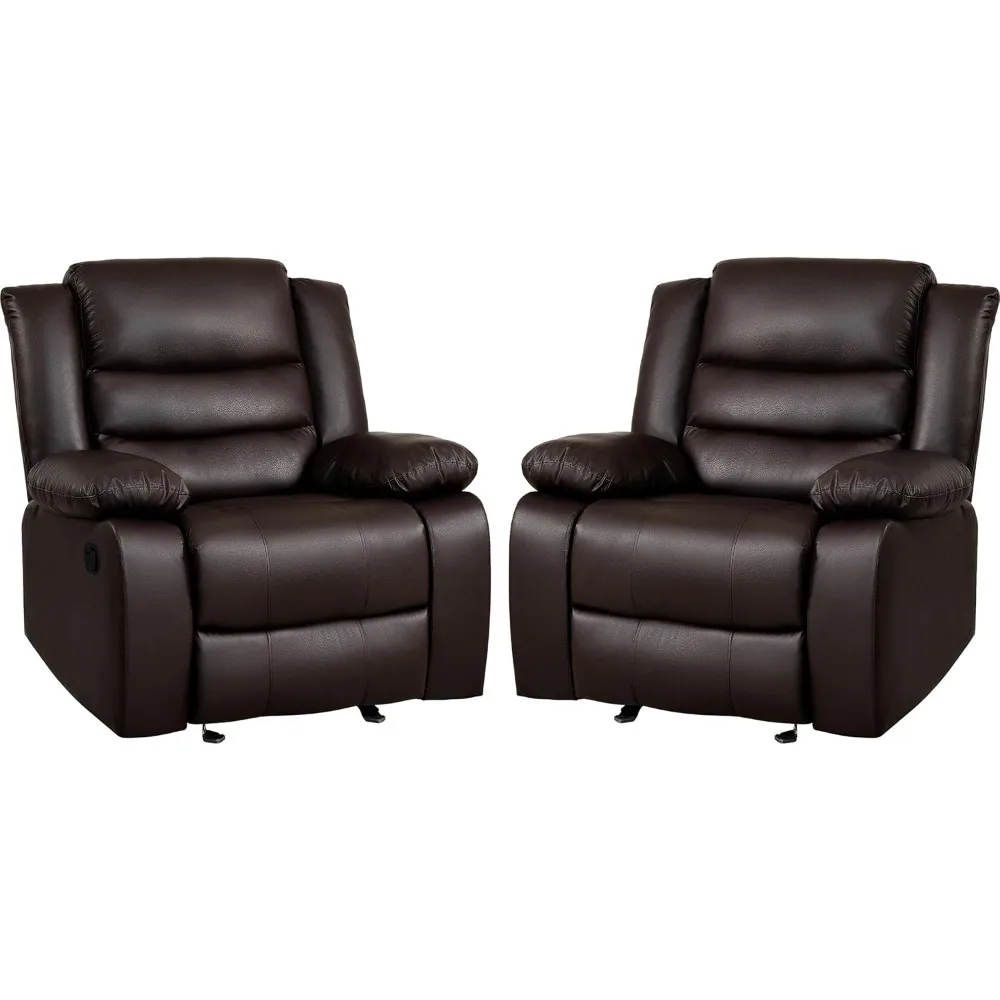 Rocker Recliner Chair - Comfy Wide Lazy Boy Recliner Chair with Overstuffed Armrest, Faux Leather Manual Reclining Chair
Rocker Recliner Chair - Comfy Wide Lazy Boy Recliner Chair with Overstuffed Armrest, Faux Leather Manual Reclining Chair