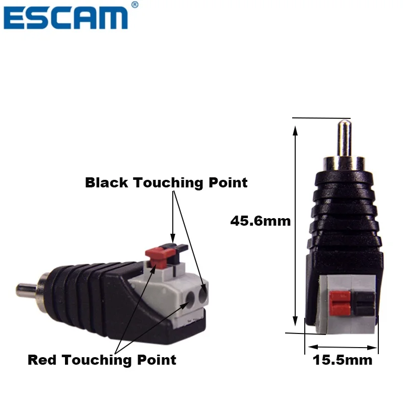 ESCAM 10pcs/lot RCA AV Balun Connector Plug Screw Terminal Pressed Type CAT5 to CCTV Camera Video
ESCAM 10pcs/lot RCA AV Balun Connector Plug Screw Terminal Pressed Type CAT5 to CCTV Camera Video