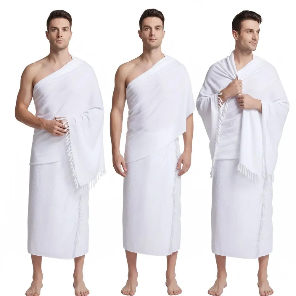 Mens Hajj Umrah Ihram 2 Piece Set Solid White Towel Suit Authentic Pilgrimage Attire
Mens Hajj Umrah Ihram 2 Piece Set Solid White Towel Suit Authentic Pilgrimage Attire