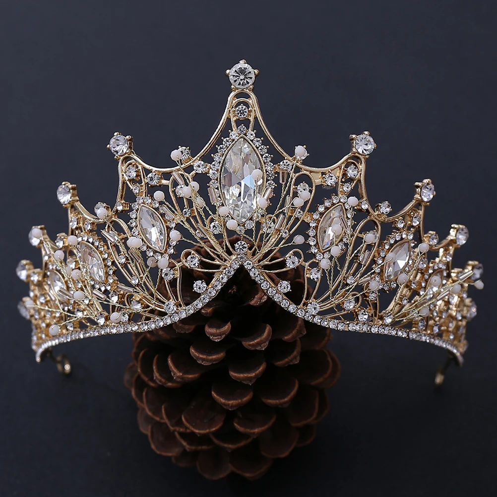 Wedding Crown Bride Crystal Hair Crown Lightweight Durable Bridal Tiara For Women Girls Golden Party Wedding Accessory
Wedding Crown Bride Crystal Hair Crown Lightweight Durable Bridal Tiara For Women Girls Golden Party Wedding Accessory