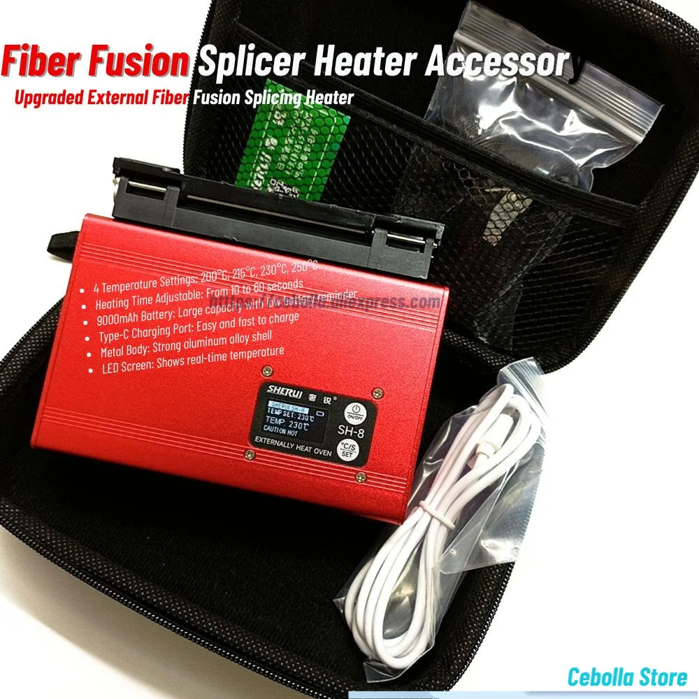 Fiber Fusion Splicer Heater Accessory SM 9000mAH Battery Automatic External Heating Furnac Set for Fiber Fusion Splicer
Fiber Fusion Splicer Heater Accessory SM 9000mAH Battery Automatic External Heating Furnac Set for Fiber Fusion Splicer