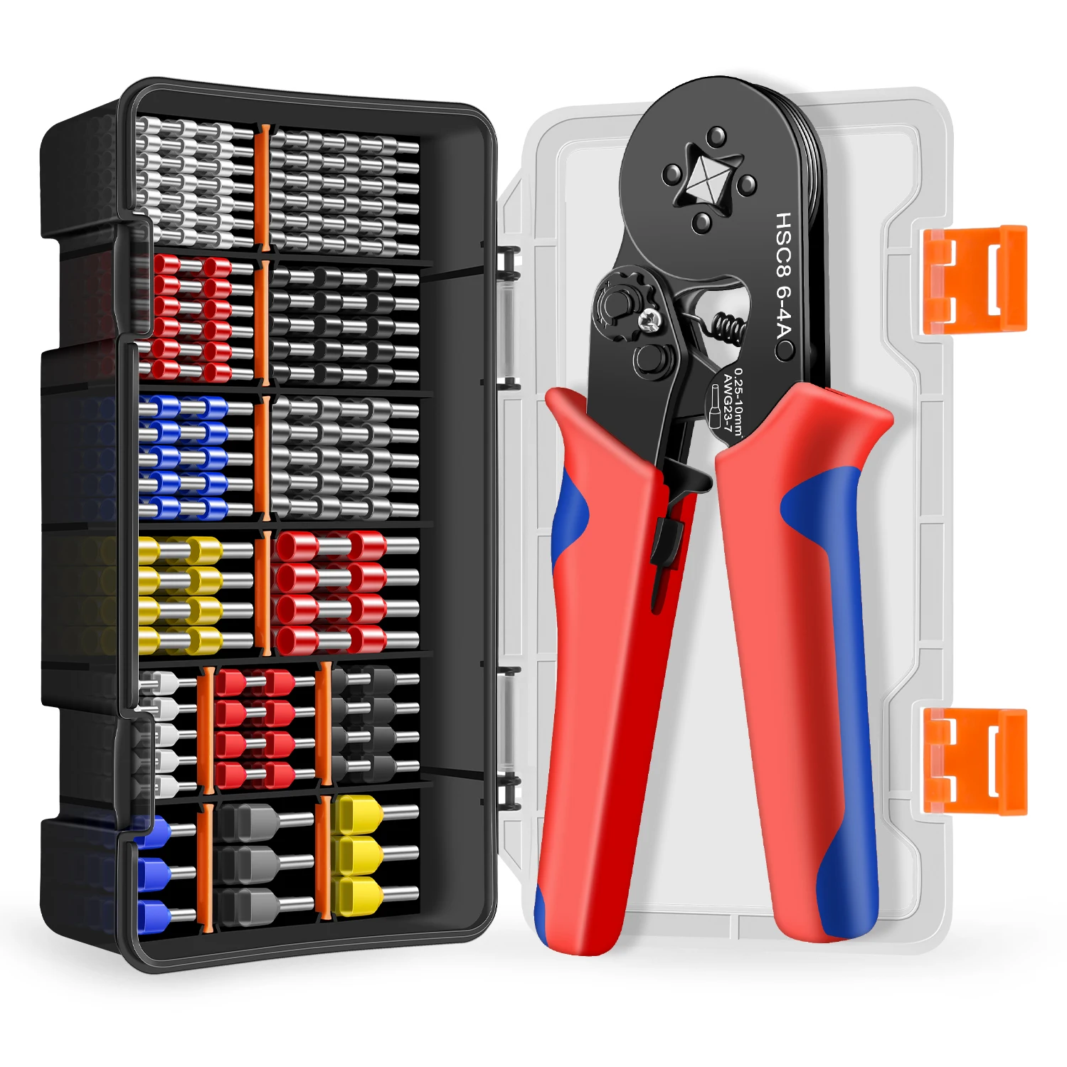 Wire Ferrule Crimping Tool Kit - AWG 23-7 (0.25-10mm²) Quadrilateral Ferrule Crimper with 950Pcs VE/TE Ferrules Connectors Kit
Wire Ferrule Crimping Tool Kit - AWG 23-7 (0.25-10mm²) Quadrilateral Ferrule Crimper with 950Pcs VE/TE Ferrules Connectors Kit