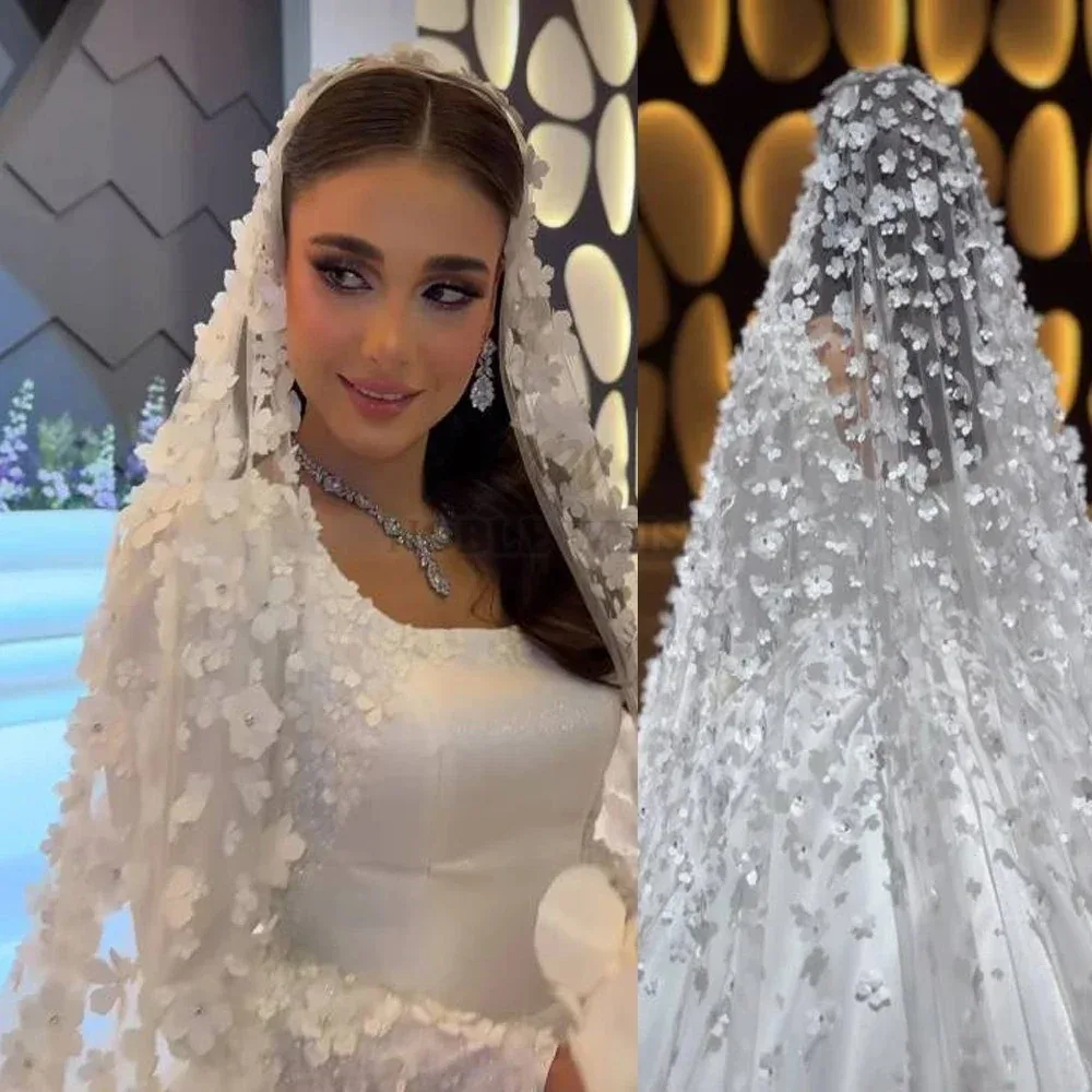 3D Flowers Wedding Veil Bridal Veils Cathedral Length Elegant 1T Tulle Long Bride Veil Customized
3D Flowers Wedding Veil Bridal Veils Cathedral Length Elegant 1T Tulle Long Bride Veil Customized