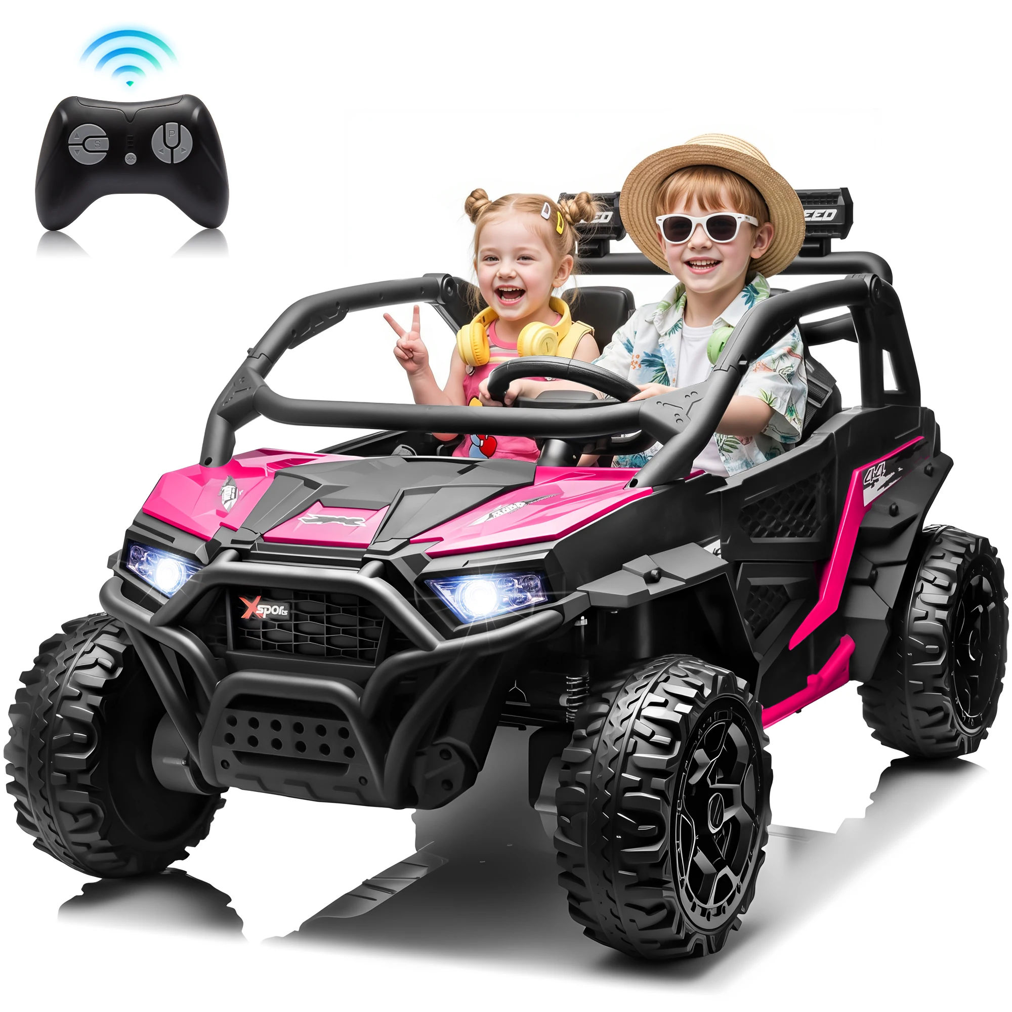 Joyracer 24V 4WD Kids Ride-On UTV, 4-Wheel Shock Absorption, Key Start, Slow Start, Music And LED Lights, 60-80 Mins Ride Time
Joyracer 24V 4WD Kids Ride-On UTV, 4-Wheel Shock Absorption, Key Start, Slow Start, Music And LED Lights, 60-80 Mins Ride Time