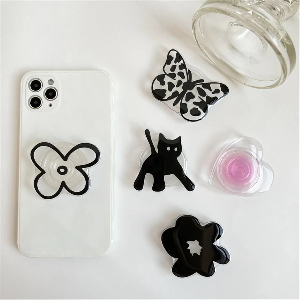 Korea Cute Cat Black Butterfly Flower Poppings Grip Tok Phone Holder Finger Ring Bracket Socket Griptok For iPhone Samsung
Korea Cute Cat Black Butterfly Flower Poppings Grip Tok Phone Holder Finger Ring Bracket Socket Griptok For iPhone Samsung