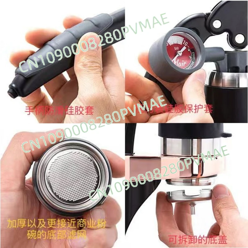 Portable Household Manual Espresso Machine - Hand-Pressed Italian Lever Coffee Maker Platinum Label
Portable Household Manual Espresso Machine - Hand-Pressed Italian Lever Coffee Maker Platinum Label