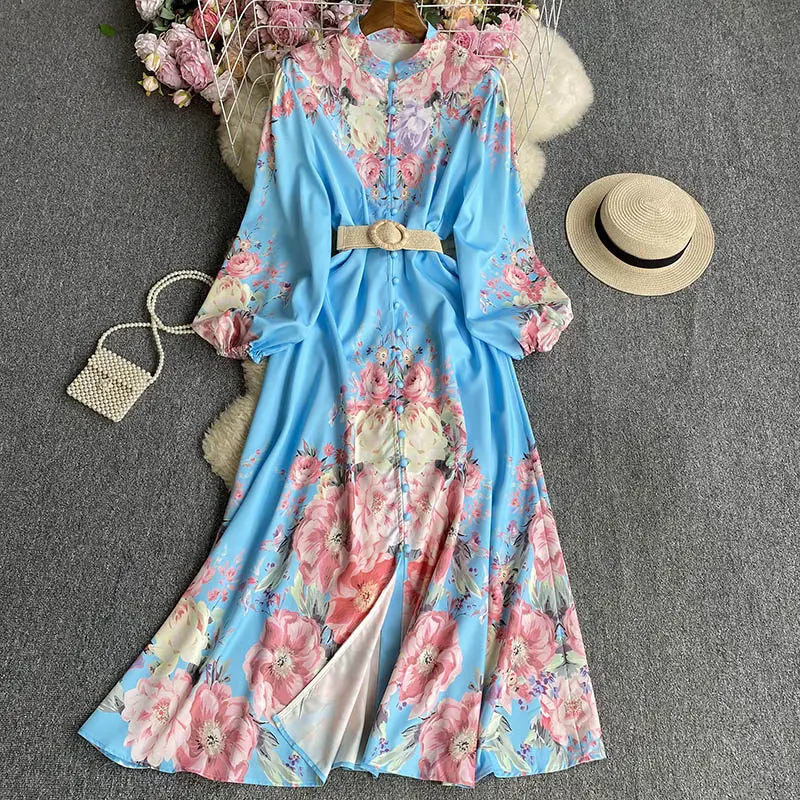 Positioning Flower Long Sleeve Autumn Dress 2023 Ladies Stand Collar Ethnic Retro Single Breasted Elegant Maxi Shirt Dress Z3118
Positioning Flower Long Sleeve Autumn Dress 2023 Ladies Stand Collar Ethnic Retro Single Breasted Elegant Maxi Shirt Dress Z3118