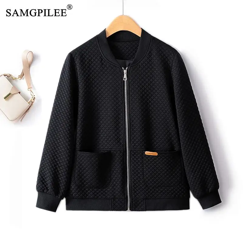 Jackets For Women 2023 New Autumn Winter European Waffle Zipper Cardigan Stand Collar Full Sleeve Black Slim Tops Woman Clothing
Jackets For Women 2023 New Autumn Winter European Waffle Zipper Cardigan Stand Collar Full Sleeve Black Slim Tops Woman Clothing