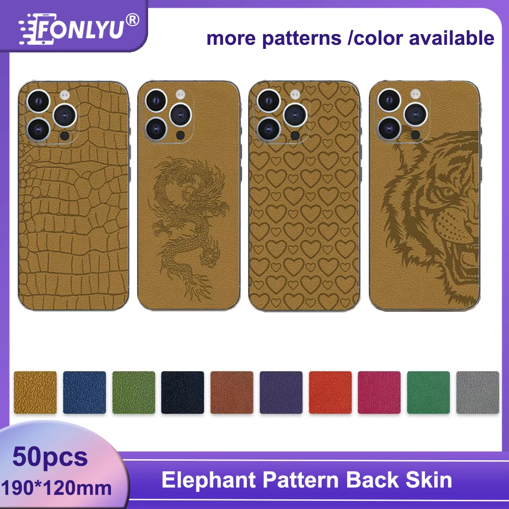 Fonlyu 50PCS Elephant Pattern Leather Back Sticker Skins for Mobile Phone Screen Protector Cutting Machine Embossing Real Films
Fonlyu 50PCS Elephant Pattern Leather Back Sticker Skins for Mobile Phone Screen Protector Cutting Machine Embossing Real Films