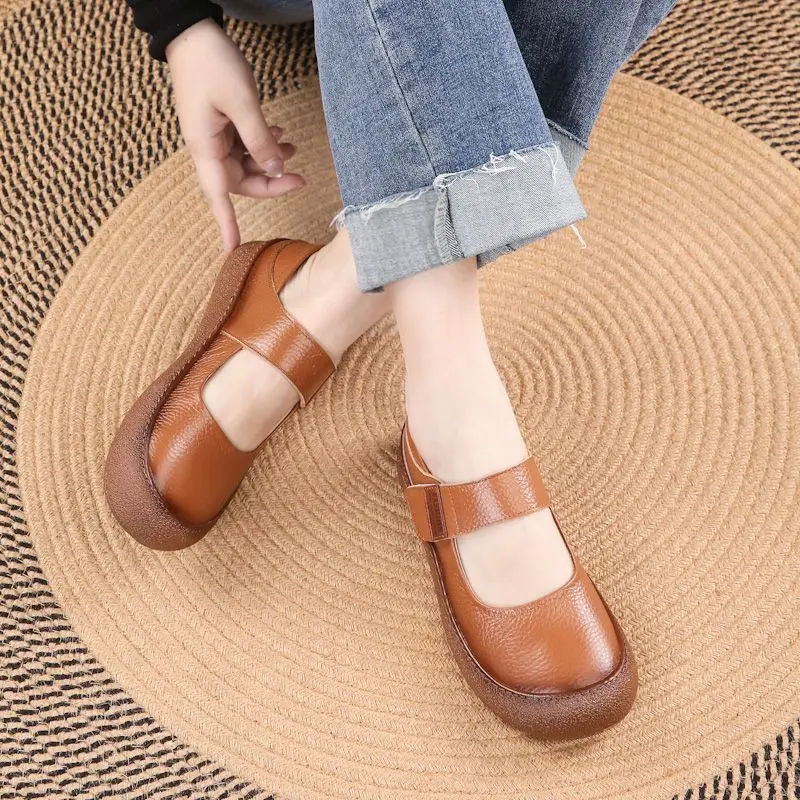Authentic Yellow Cow Leather Women's Flats Summer Mary Jane Shoes Soft Strappy Loafer Daily Casual Breathable Ladies Shoes
Authentic Yellow Cow Leather Women's Flats Summer Mary Jane Shoes Soft Strappy Loafer Daily Casual Breathable Ladies Shoes