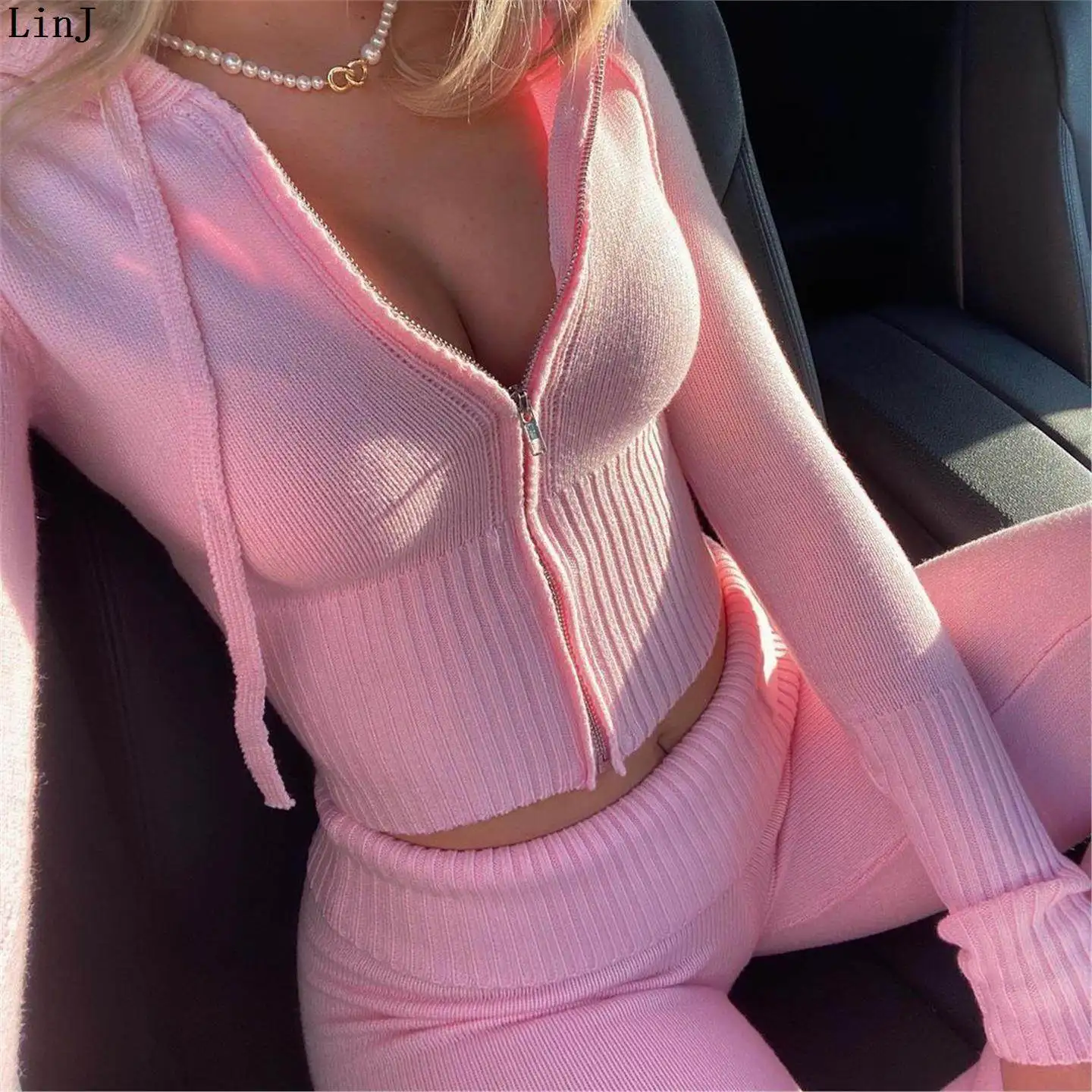 Faionable Sexy Knitted Hat Set Women's High Waist Long Sve Long Pants Two Piece Set Casual European Sle Pure Color
Faionable Sexy Knitted Hat Set Women's High Waist Long Sve Long Pants Two Piece Set Casual European Sle Pure Color