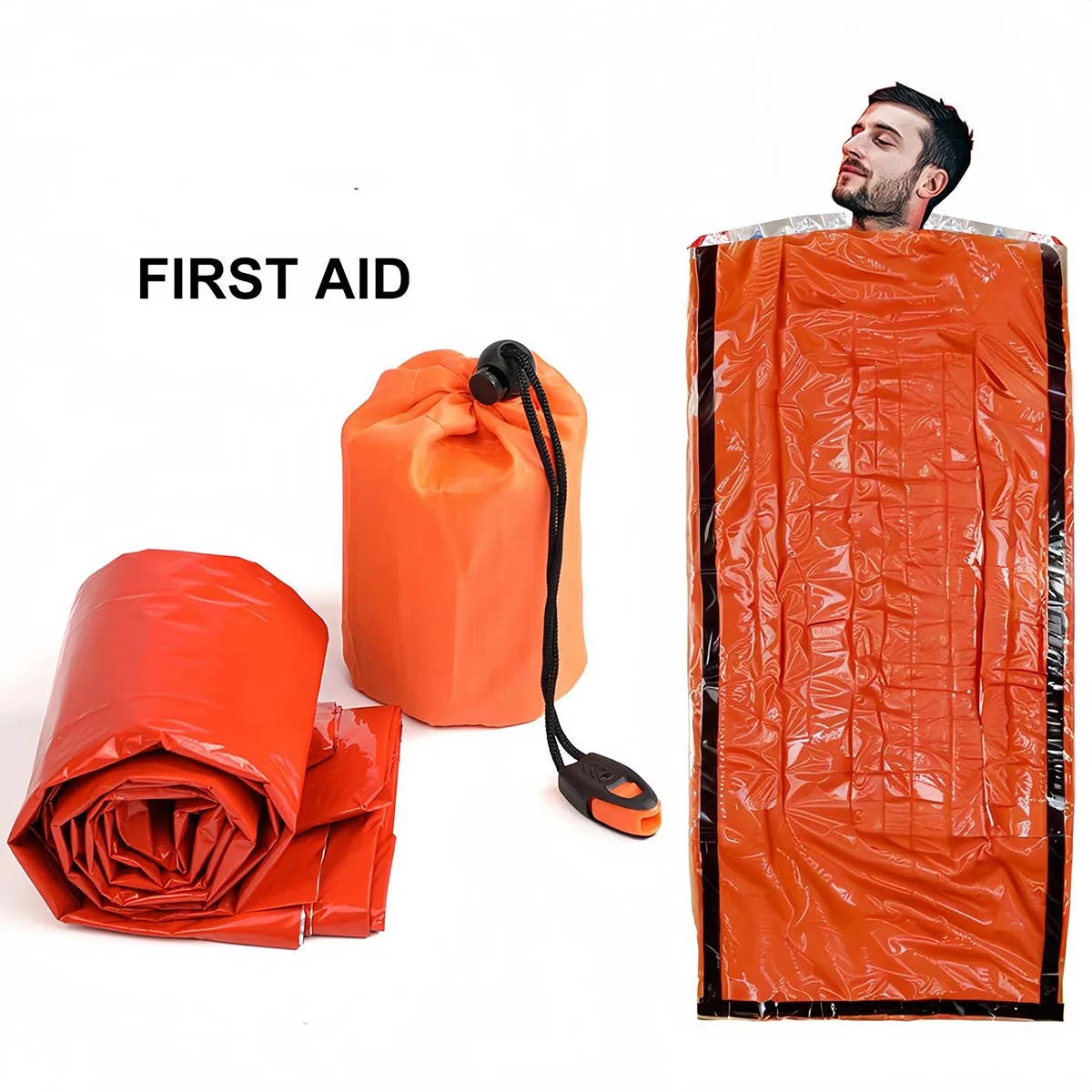 1/2 PCS Portable Emergency Survival Sleeping Bag for Outdoor Edc Camping Waterproof Thermal Sleeping Bag With Emergency Whistle
1/2 PCS Portable Emergency Survival Sleeping Bag for Outdoor Edc Camping Waterproof Thermal Sleeping Bag With Emergency Whistle