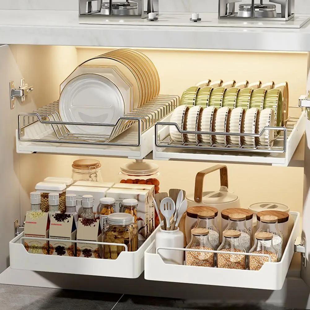 Kitchen Space Saver Heavy Duty Storage Drawer Organizer with Self-adhesive Stripe for Seasoning Small Stuffs Easy Pull-out
Kitchen Space Saver Heavy Duty Storage Drawer Organizer with Self-adhesive Stripe for Seasoning Small Stuffs Easy Pull-out