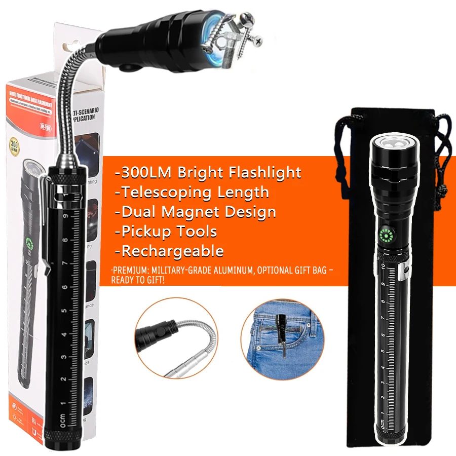 Многофункциональный светодиодный фонарик, портативная телескопическая магнитная ручка, удобный подарочный инструмент для сбора болтов, выдвижной стержень для захвата
Многофункциональный светодиодный фонарик, портативная телескопическая магнитная ручка, удобный подарочный инструмент для сбора болтов, выдвижной стержень для захвата