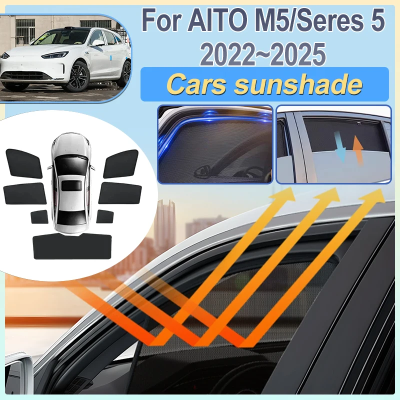 For AITO M5 2022 2023 2024 2025 Seres M5 UV Protection Car Side Window Mesh Sun Visor Cover Privacy Curtain Sun Shade Accesorios
For AITO M5 2022 2023 2024 2025 Seres M5 UV Protection Car Side Window Mesh Sun Visor Cover Privacy Curtain Sun Shade Accesorios