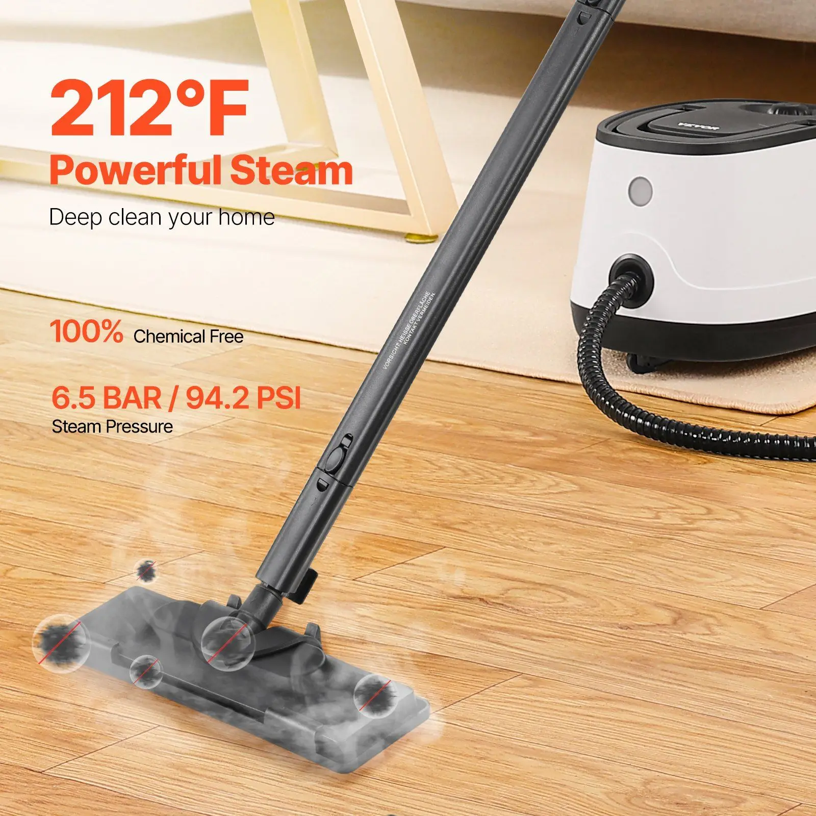 Steam Cleaner, Multipurpose Powerful Steamer with 27 Accessories, Steamer Cleaing with Extra-Long Power Cord, 51 oz Tank and
Steam Cleaner, Multipurpose Powerful Steamer with 27 Accessories, Steamer Cleaing with Extra-Long Power Cord, 51 oz Tank and