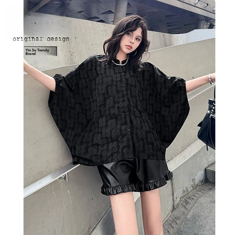 Dark Style Batwing Shirt Jacket Women Summer Trendy Loose Fit Thin Shirt Top Fashionable Silhouette Embroidered Streetwear
Dark Style Batwing Shirt Jacket Women Summer Trendy Loose Fit Thin Shirt Top Fashionable Silhouette Embroidered Streetwear
