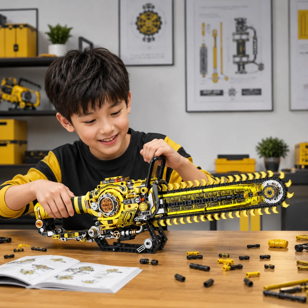 MOC Mechanical Chainsaw Model Building Blocks Set DIY Assembly Bricks STEM Educational Toys Birthday Gifts for Kids Boys Girls
MOC Mechanical Chainsaw Model Building Blocks Set DIY Assembly Bricks STEM Educational Toys Birthday Gifts for Kids Boys Girls