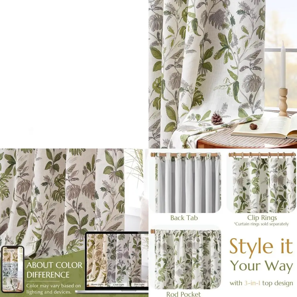 Льняные шторы с принтом тропических зеленых листьев, длина 63, на подкладке для спальни, стиль фермерского дома, набор из 2 панелей
Льняные шторы с принтом тропических зеленых листьев, длина 63, на подкладке для спальни, стиль фермерского дома, набор из 2 панелей