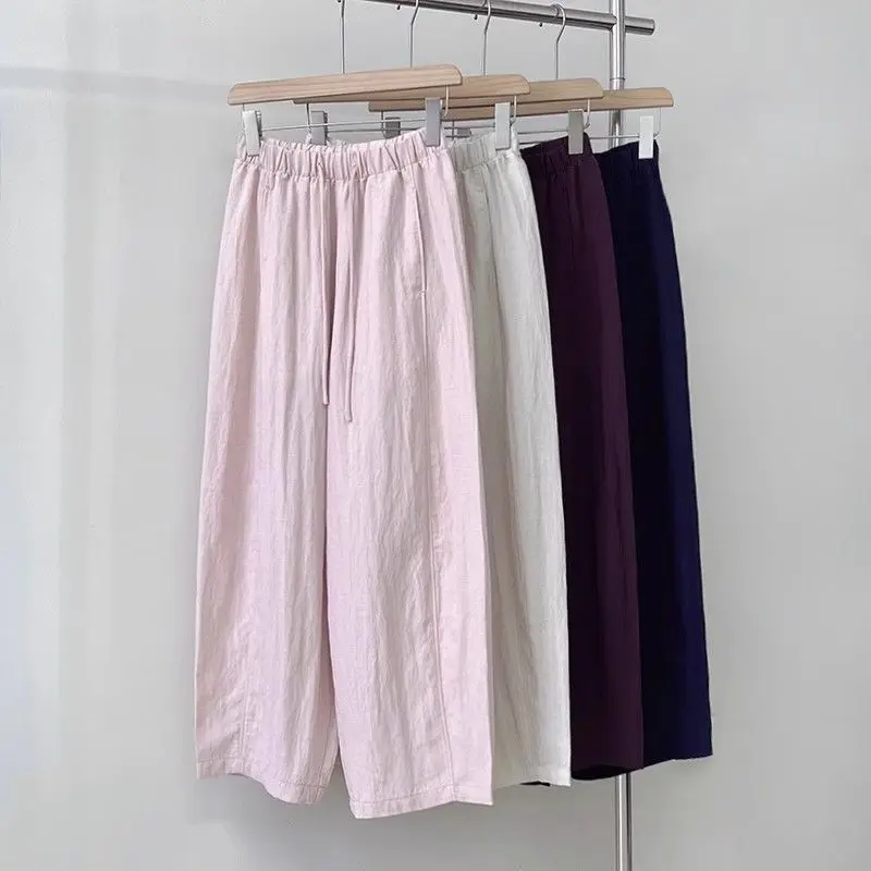 High Waist Straight Leg Linen Loose Wide Leg Pants Women's New Style Casual Pants Simple Pure Color High End Feeling
High Waist Straight Leg Linen Loose Wide Leg Pants Women's New Style Casual Pants Simple Pure Color High End Feeling