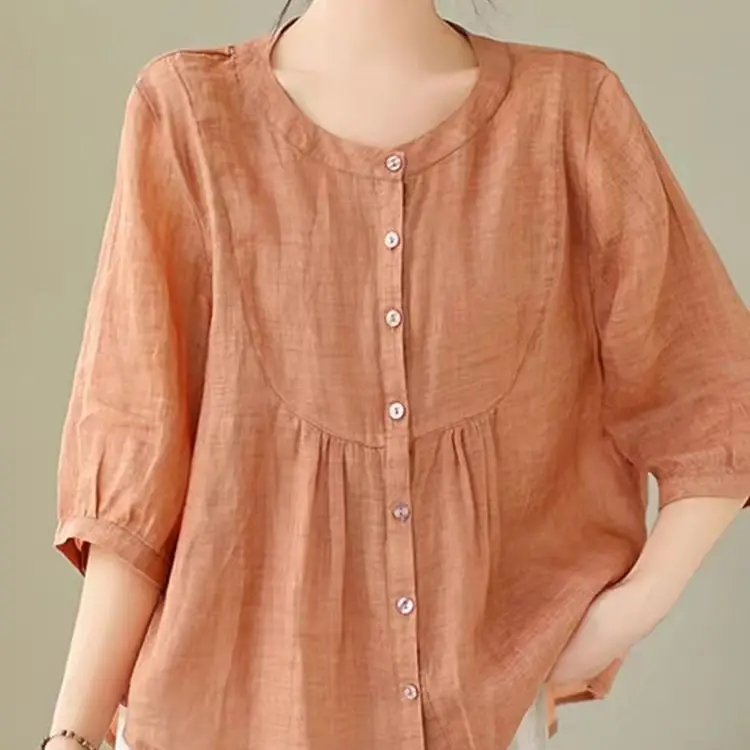 plus Size Cotton Linen Women's Shirt Summer New Loose Belly Covering High End Mom Summer Top Chinese Production round Neck Bu...
plus Size Cotton Linen Women's Shirt Summer New Loose Belly Covering High End Mom Summer Top Chinese Production round Neck Bu...