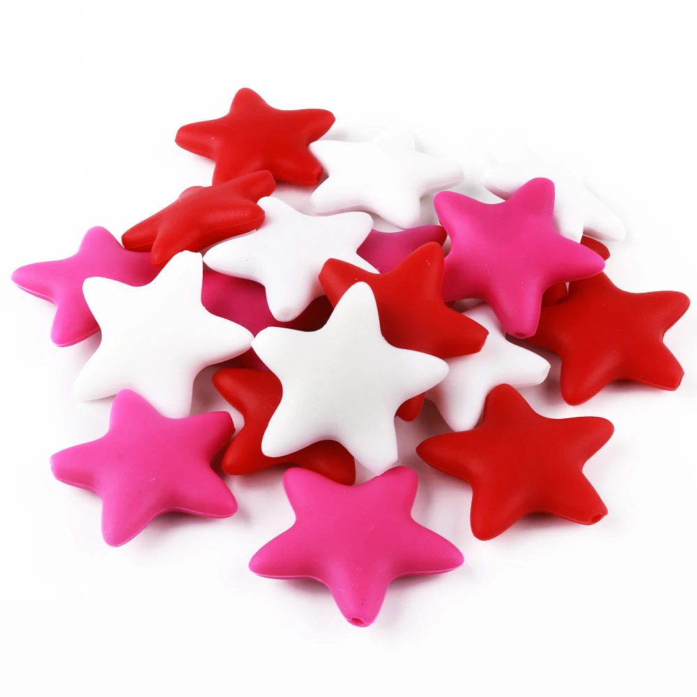 10pcs Pentagram Food Grade BPA Free Silicone Star Teether Loose Beads DIY Baby Teething Necklace Bracelet kids toys
10pcs Pentagram Food Grade BPA Free Silicone Star Teether Loose Beads DIY Baby Teething Necklace Bracelet kids toys
