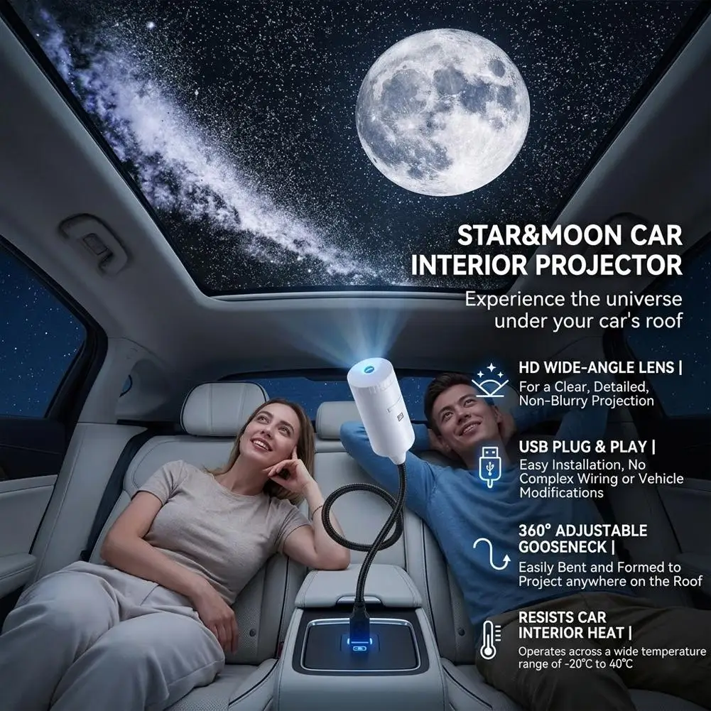 USB Car Starry Sky Projector Light 360° Adjustable Flexible Gooseneck Moon Galaxy Projection Lamp Auto Interior Atmosphere Light
USB Car Starry Sky Projector Light 360° Adjustable Flexible Gooseneck Moon Galaxy Projection Lamp Auto Interior Atmosphere Light